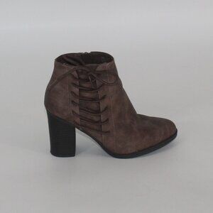 Brown Faux Leather Boots By Toe Tos- Size 7